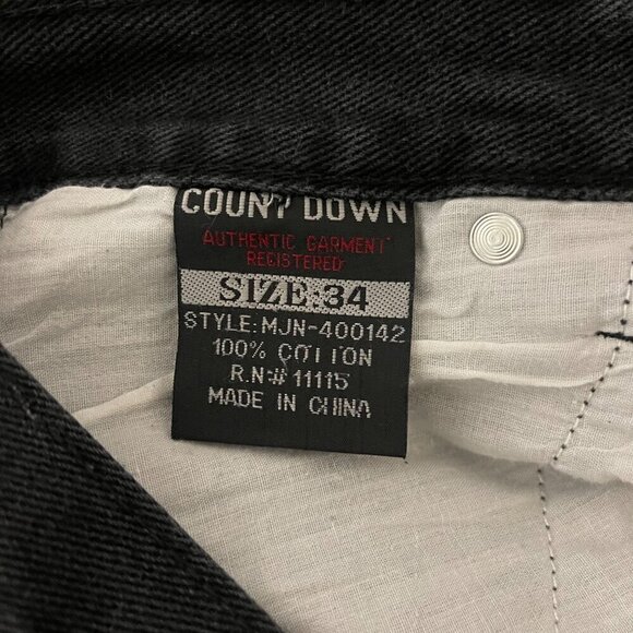 Vintage Countdown Jean Shorts Mens Size 34 Denim Y2K Cargo Baggy Grunge Gorpcore - Picture 5 of 6